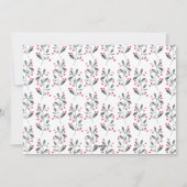 Rood en groen kerstfeest Holly Joyful Wishes Famil Feestdagenkaart (Achterkant)