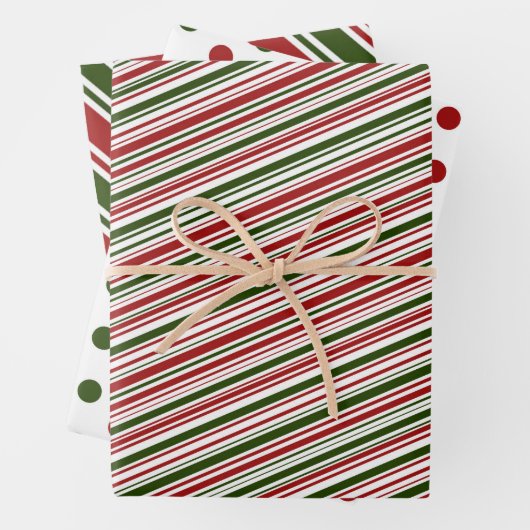 Rood en groen kerstfeest  inpakpapier vel (In situ)