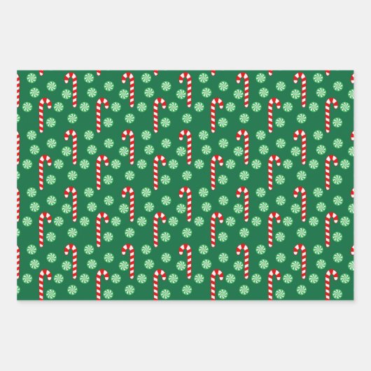 Rood en groen kerstfeest inpakpapier vel (Voorkant)