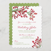 Rood en groen kerstfeest kaart (Voorkant / Achterkant)