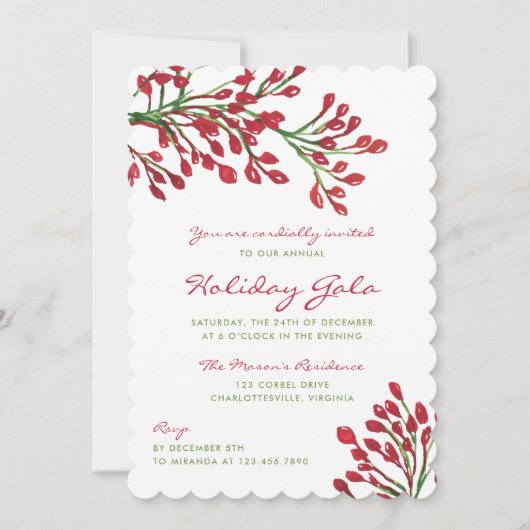 Rood en groen kerstfeest kaart (Voorkant)