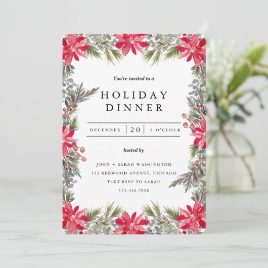 Rood en groen kerstfeest kaart (Staand voorkant)