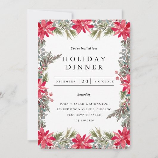 Rood en groen kerstfeest kaart (Voorkant)