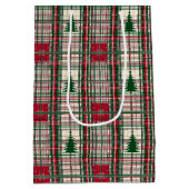 Rood en groen kerstfeest medium cadeauzakje (Achterkant)