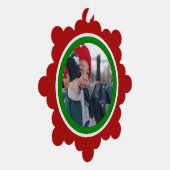 Rood en groen kerstfeest ornament kaart (Rechts)