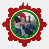 Rood en groen kerstfeest ornament kaart (Voorkant)