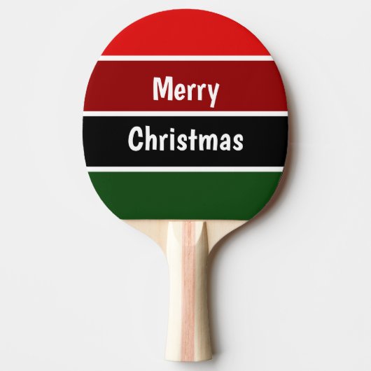 Rood en groen kerstfeest pingpong Ball Tafeltennisbatje (Voorkant)