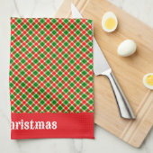 Rood en groen kerstfeest theedoek (Quarter Fold)