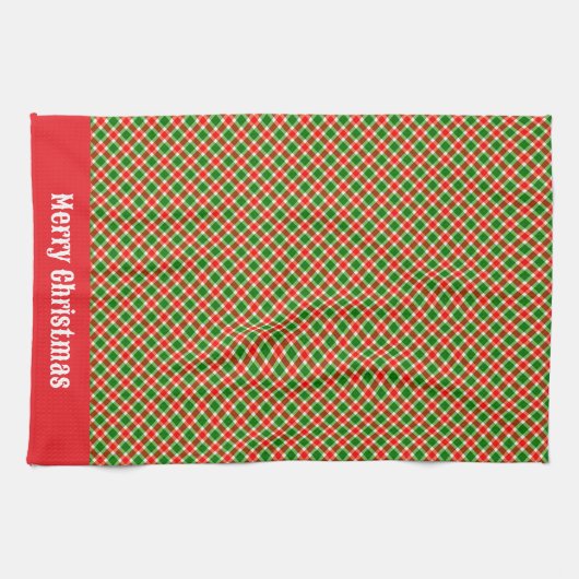 Rood en groen kerstfeest theedoek (Horizontaal)