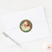 Rood- en Groen kerstfeestdag — Envelopzegel Ronde Sticker (Envelop)