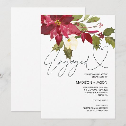 Rood en groen kerstfeestfeest kaart (Voorkant / Achterkant)