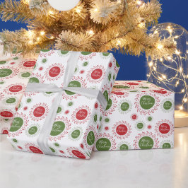 Rood en groen kerstfeestglas cadeaupapier