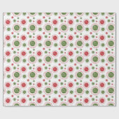 Rood en groen kerstfeestglas cadeaupapier (Vlak)