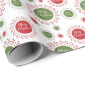 Rood en groen kerstfeestglas cadeaupapier (Rol Hoek)