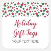 Rood en groen kerstfeestmaal cadeautje Labels (Voorkant)