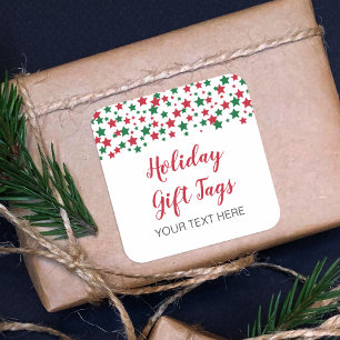 Rood en groen kerstfeestmaal cadeautje Labels