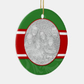 Rood- en Groen kerstfotoornament Keramisch Ornament (Rechts)