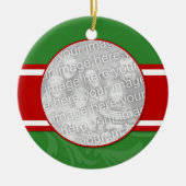 Rood- en Groen kerstfotoornament Keramisch Ornament (Voorkant)