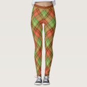 Rood- en groen kerstgebrand leggings (Voorkant)