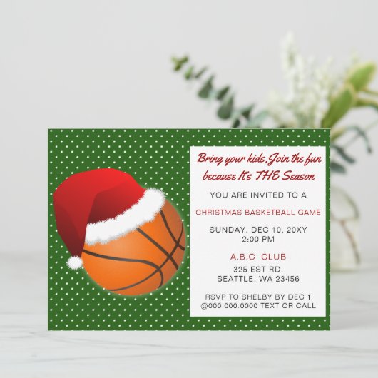 Rood- en Groen kersthonkbal Kaart (Staand voorkant)