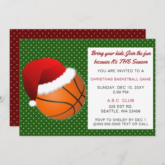 Rood- en Groen kersthonkbal Kaart (Voorkant / Achterkant)