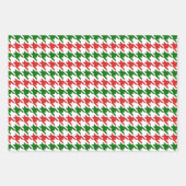 Rood en groen kersthoundstooth Pattern Inpakpapier Vel (Voorkant 3)
