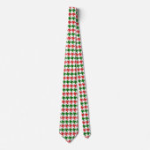 Rood en groen kersthoundstooth Pattern Stropdas (Voorkant)