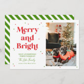 Rood en groen Kerstkaart met foto (Voorkant / Achterkant)