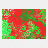 Rood en groen kerstkralen marmer inpakpapier vel (Voorkant 2)