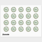 Rood en Groen Kerstkrans Ronde Sticker (Vel)
