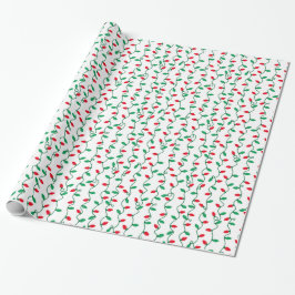 Rood en groen kerstlicht cadeaupapier