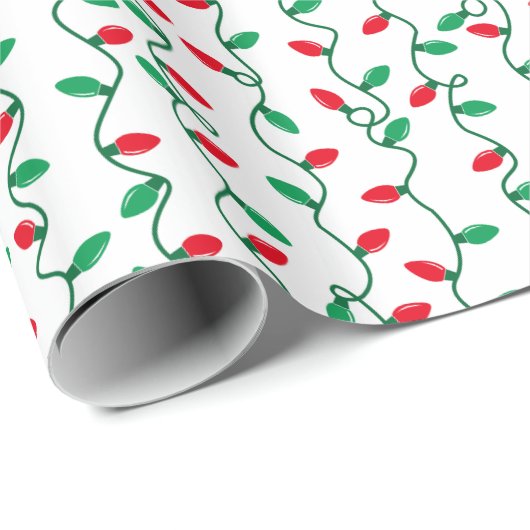 Rood en groen kerstlicht cadeaupapier (Rol Hoek)