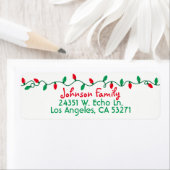 Rood en groen kerstlicht etiket (Insitu)