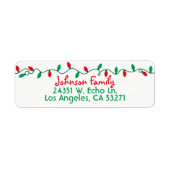 Rood en groen kerstlicht etiket (Voorkant)