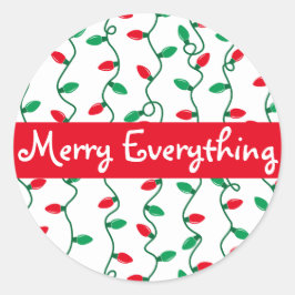 Rood en groen kerstlicht l Merry Alles Ronde Sticker