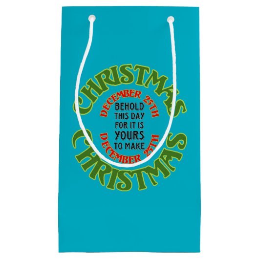 Rood en groen Kerstmis 25e citaat van december Klein Cadeauzakje (Voorkant)