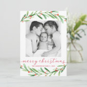 Rood en Groen Kerstmis Foto Kerstmis Kaarten (Staand voorkant)