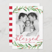 Rood en Groen Kerstmis Foto Kerstmis Kaarten (Voorkant / Achterkant)