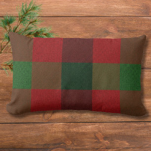 Rood en groen Kerstmis geruit Kussen
