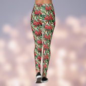 Rood en Groen Kerstmis Holly Patroon Leggings