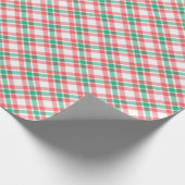 Rood en Groen Kerstmis Plaid Kerstmis Cadeaupapier (Hoek)