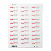 Rood en Groen Kerstmis Terugkeeradresetiket Etiket (Full Sheet)