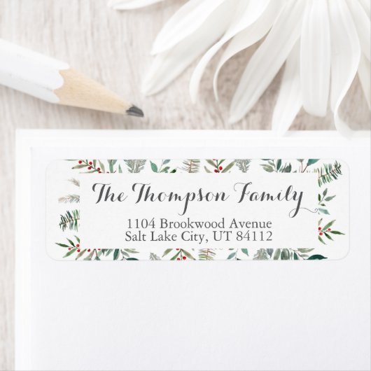 Rood en Groen Kerstmis Terugkeeradresetiket Etiket (Insitu)