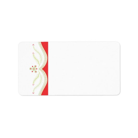Rood en Groen Kerstmisadresetiket Etiket (Voorkant)