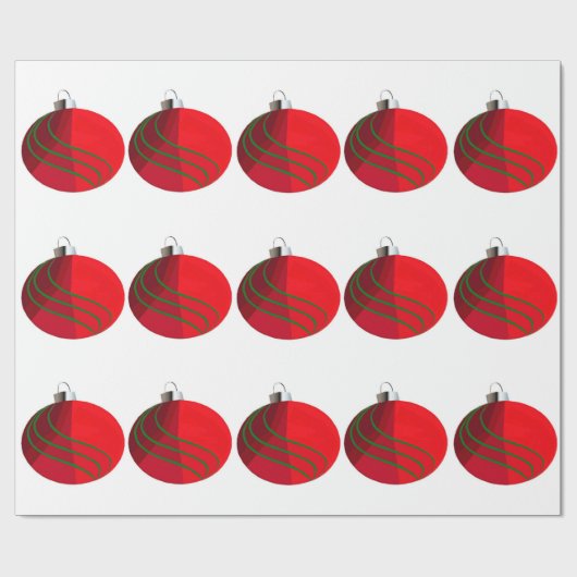 Rood en groen kerstpannen Verpakkingspapier Cadeaupapier (Vlak)