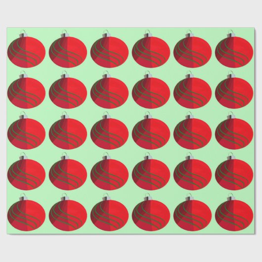 Rood en groen kerstpannen Verpakkingspapier Cadeaupapier (Vlak)