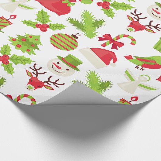 Rood en groen kerstpapier cadeaupapier (Hoek)