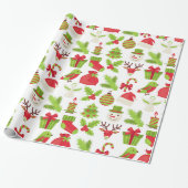 Rood en groen kerstpapier cadeaupapier (Uitgerold)
