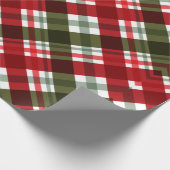 Rood en groen kerstpatroon cadeaupapier (Hoek)