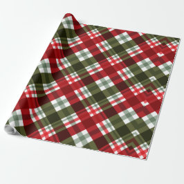 Rood en groen kerstpatroon cadeaupapier